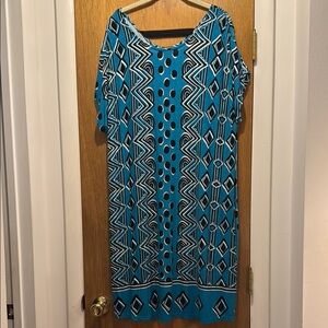 Blue Geometric Pattern Dress